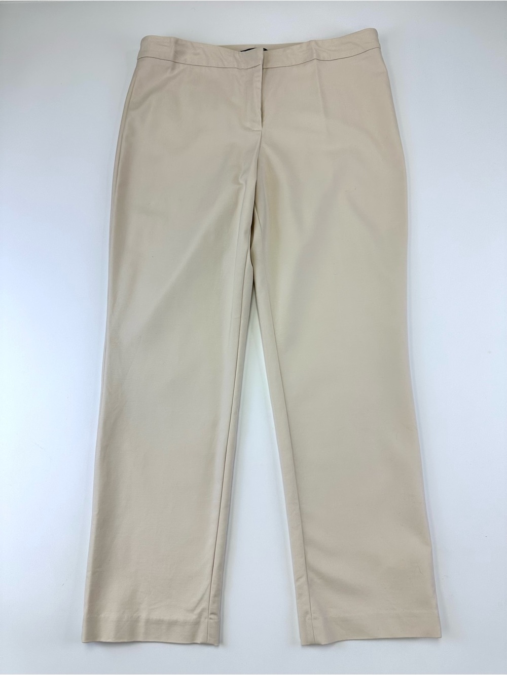 NIC+ZOE Cream Stretch Pants Womens Size  12 Straight Leg Career Neutral Trousers